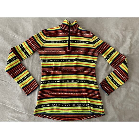 Lauren Ralph Lauren Bright Stripe 1/4 zip pullover fleece SZ Small - Picture 1 of 8